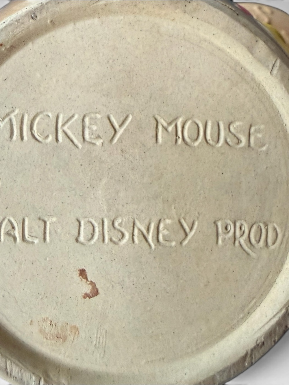 Antique early Walt Disney Prod Mickey Mouse stoneware cookie jar pre-war painted - Picture 2 of 5